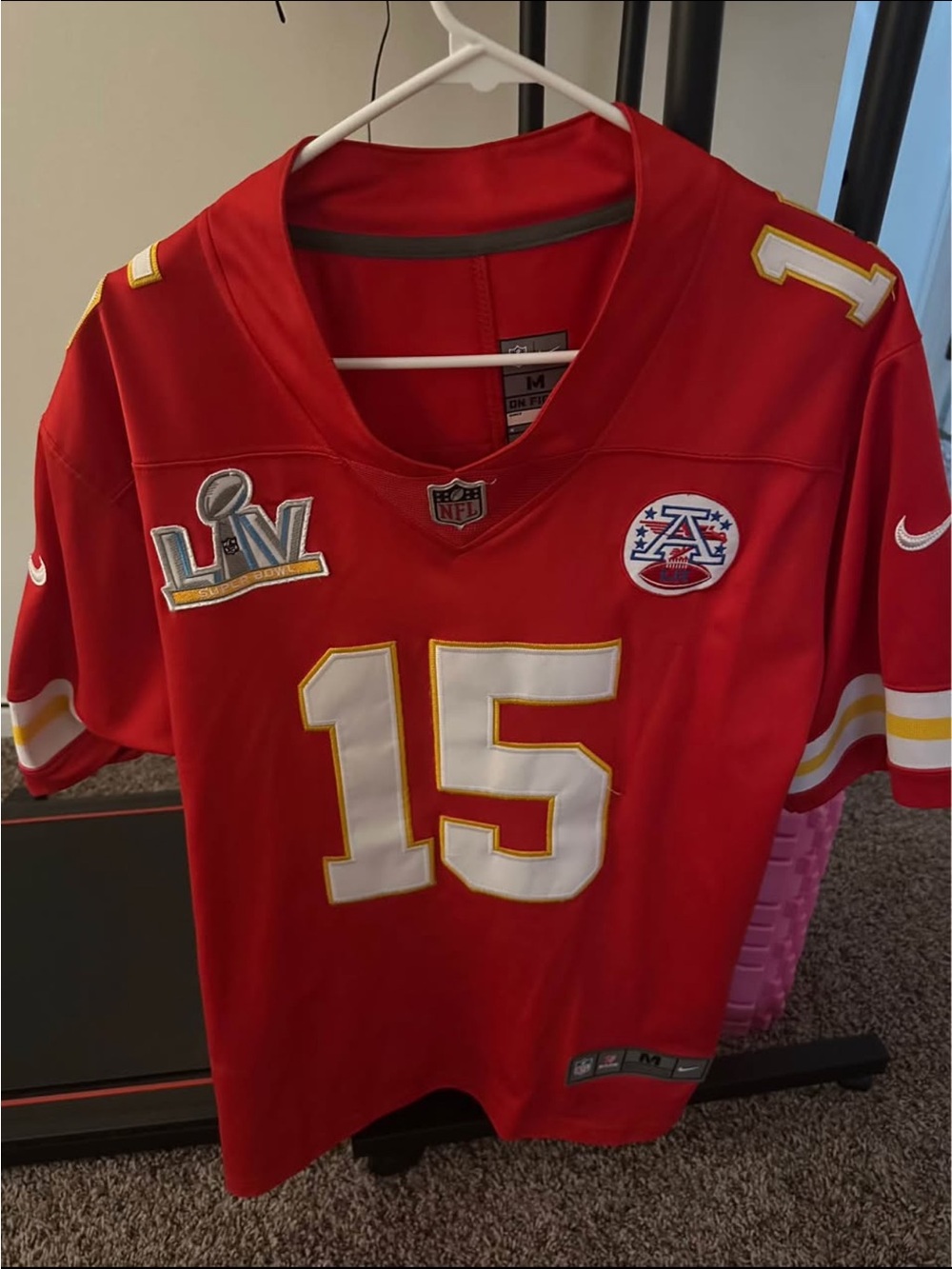 Nike Men’s Red Kansas City Chiefs #15 Patch Jersey Size Medium